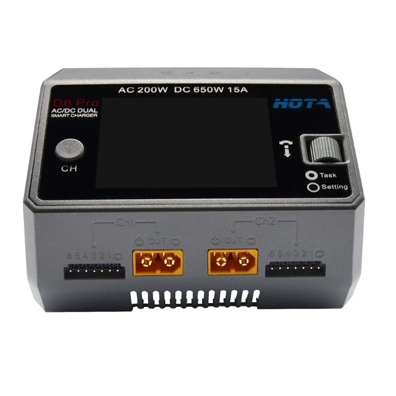 D6 Pro Black AC 200W DC 2x325W - đánh giá và giá Hota D6 Pro Dual Lipo Charger