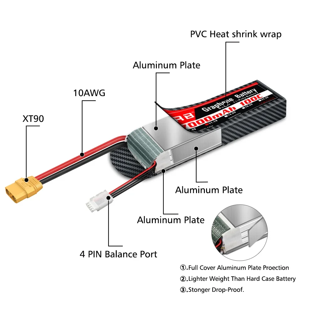 Graphene Battery 2S 3S 4S 6S R - đánh giá và giá 4S Lipo Battery 14.8V 6000Mah